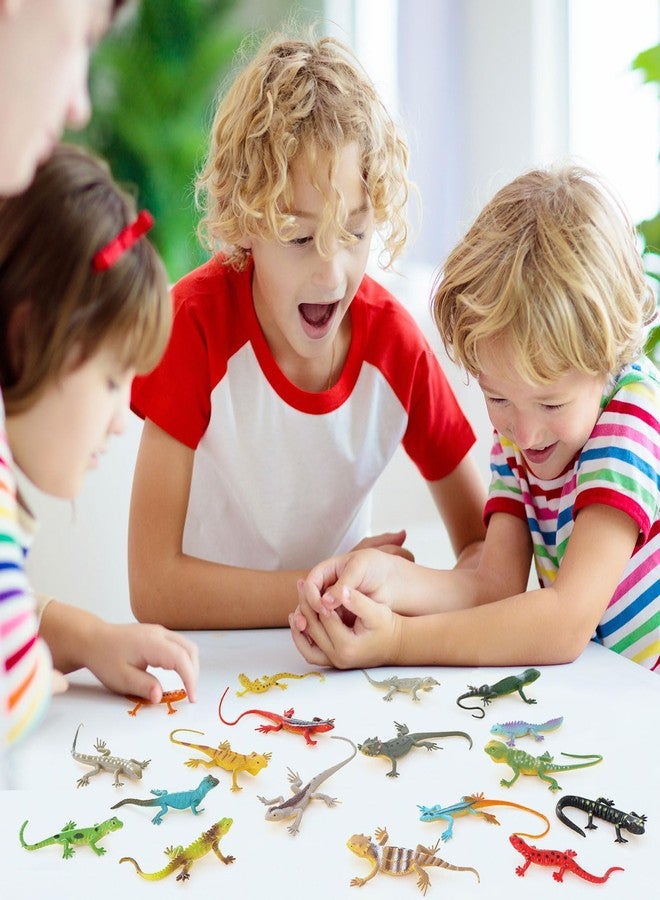 KINYFY 18 Pcs Fake Lizards Toys, Plastic Artificial Reptile Lizards for Kids, Realistic Lizard Toys for Halloween Party Decoration, Prank, Educational Tools - Image 4